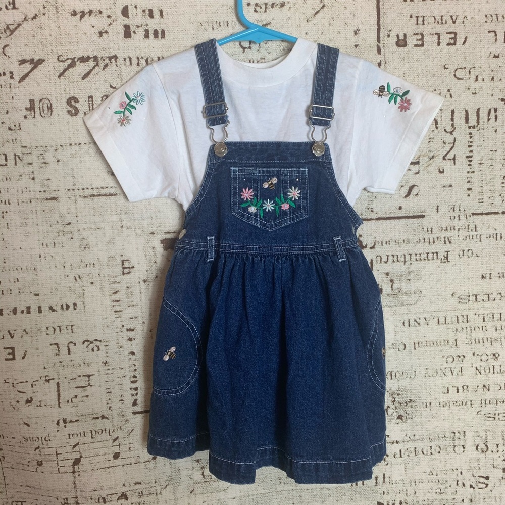 Girls Wanted Kids Embroidered Overall Dress Jumper